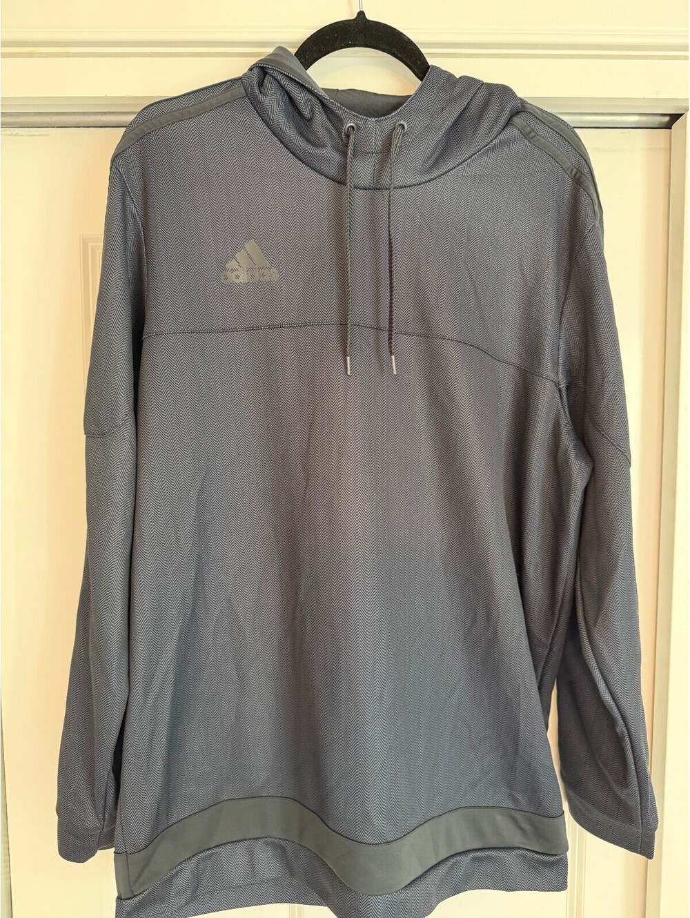 Adidas Hoodie Mens XL Grey Sweatshirt Pullover Drawstring Climalite